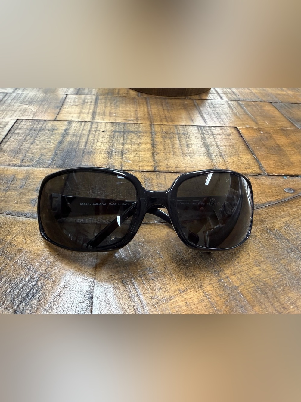 Dolce & Gabbana Vintage Glossy Black Designer Sunglasses